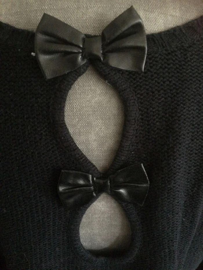 Pull noir à torsades - photo numéro 4