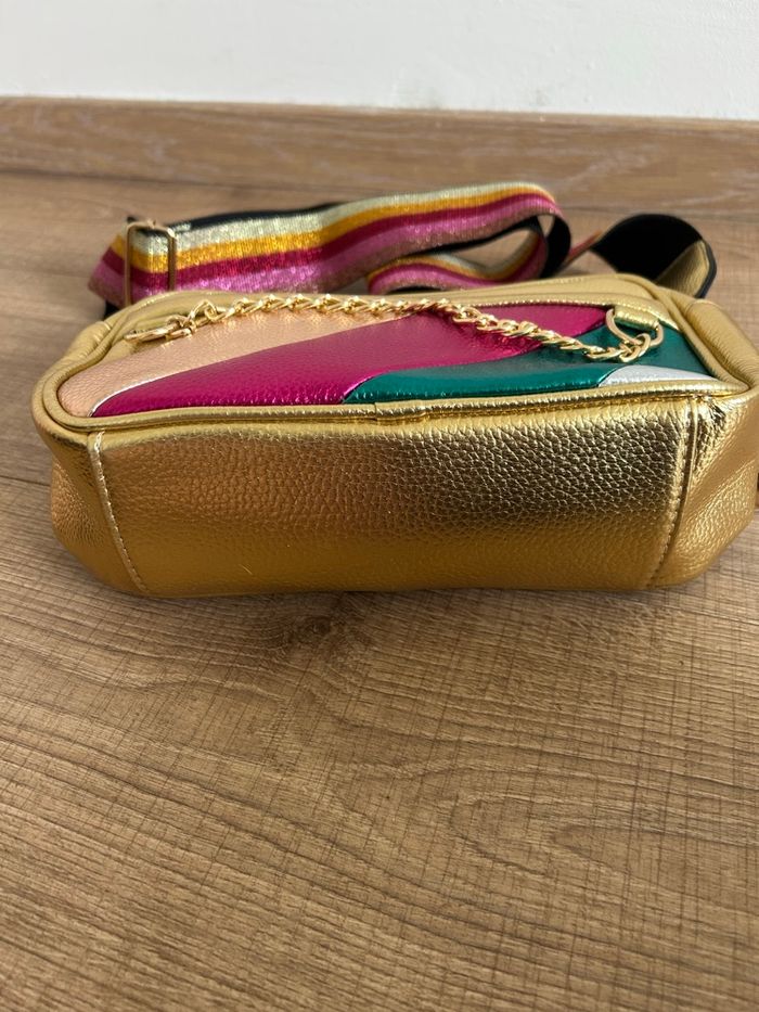 Sac en bandoulière doré et multicolore neuf - photo numéro 6