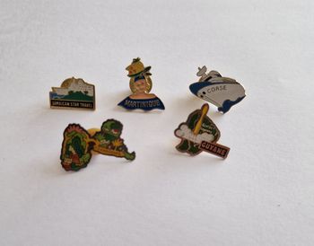 Lot Pin's Pins Vintage Voyage Martinique Guadeloupe Guyane Corse
