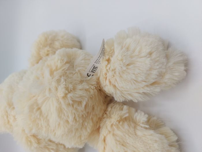 Peluche doudou ours crème écru beige MT MICHEL TOYS fourrure 26 cm yeux durs TBE - photo numéro 3