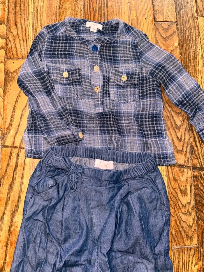 Chemise zef et pantalon CdeC 12 mois - photo numéro 2