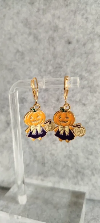 🍄 Boucles d’oreilles ▪ épouvantail Halloween style éventail