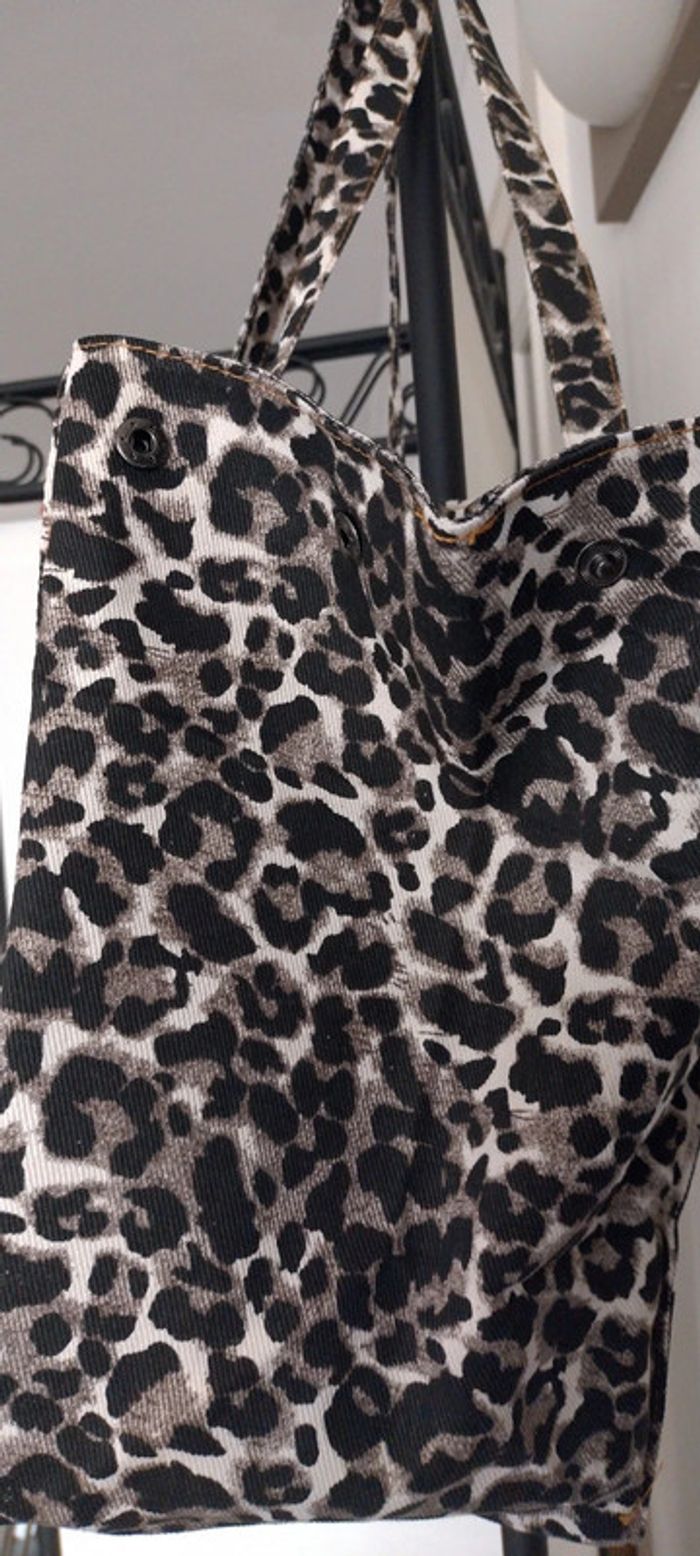 Sac cabas toile léopard - photo numéro 4