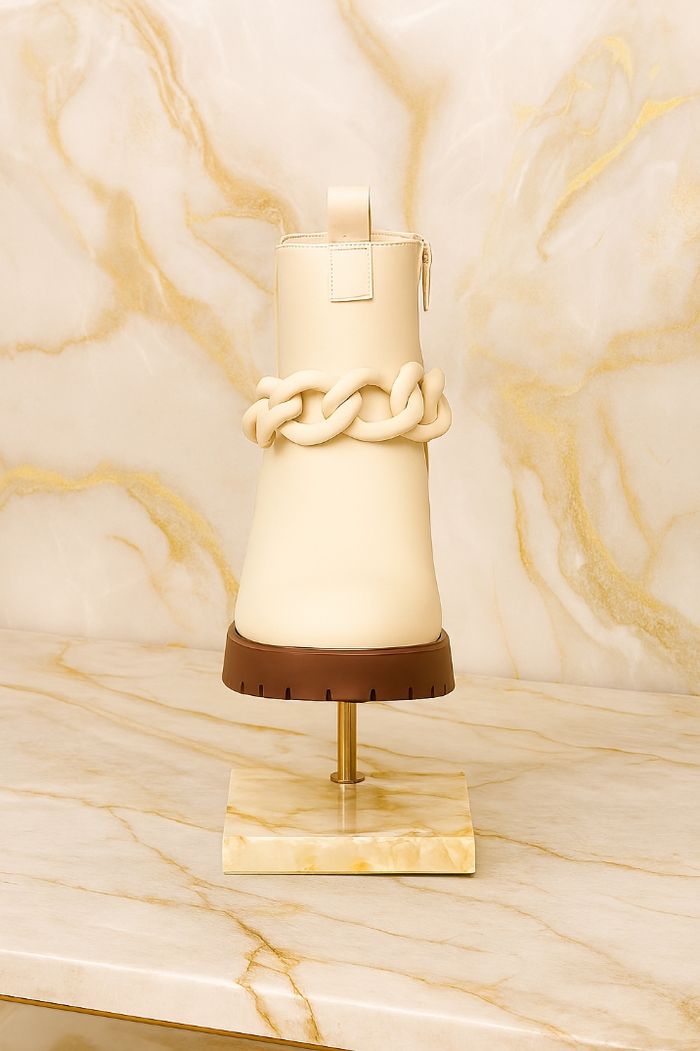 🌹stock limité - bottines chunky 'chaîne nude' lpb - photo numéro 8