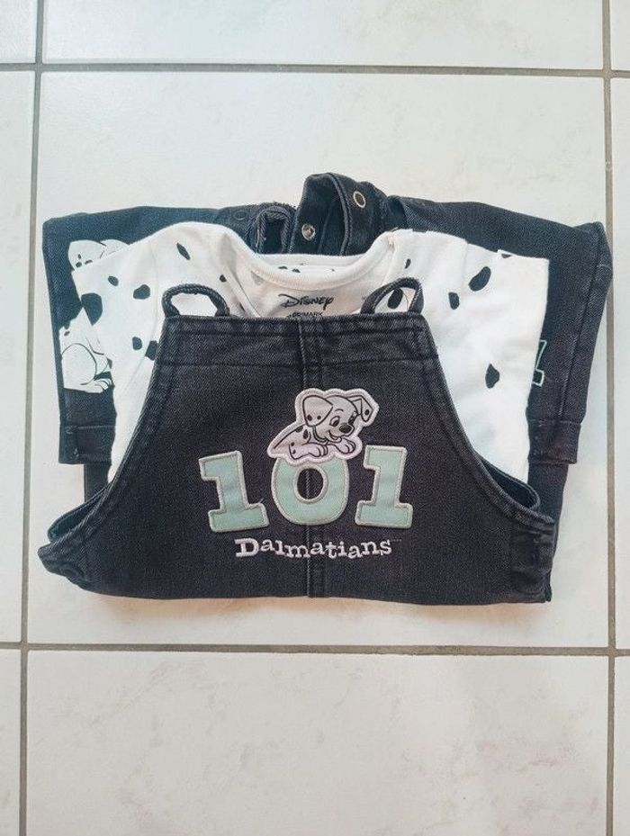 Ensemble salopette + polo les 101 Dalmatiens Disney 12-18 mois