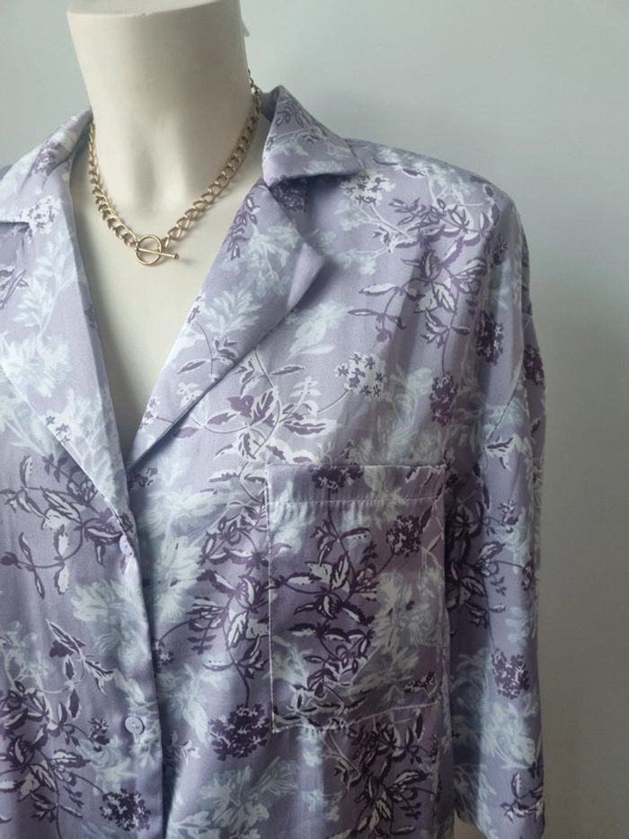 Chemise satiné fluide floral violette Shein - photo numéro 6