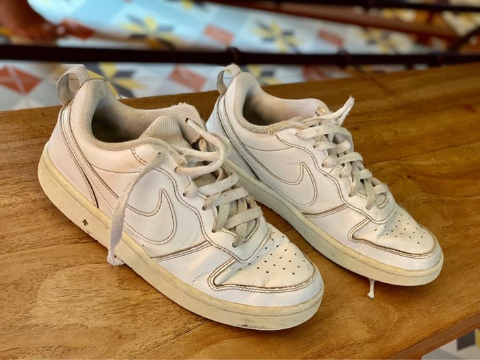 Baskets cuir blanches Nike Court Borough Low2, 37 1/2 - photo numéro 6