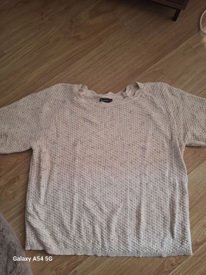 Pull manche courte creme xl