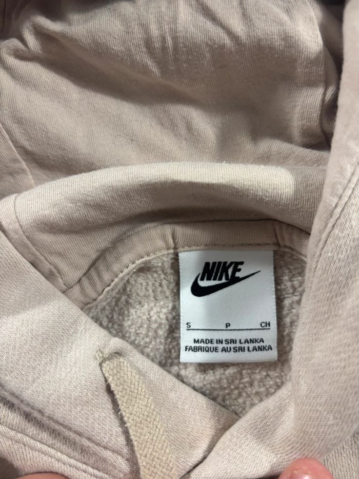 Pull à capuche Nike Beige logo brodé Taille S - photo numéro 4