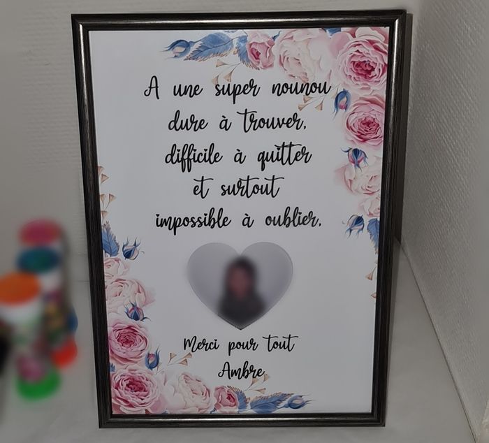 Cadre nounou personnalisé