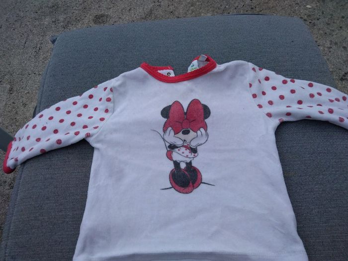 Haut de pyjama en velours fille Minnie 12 mois - photo numéro 2