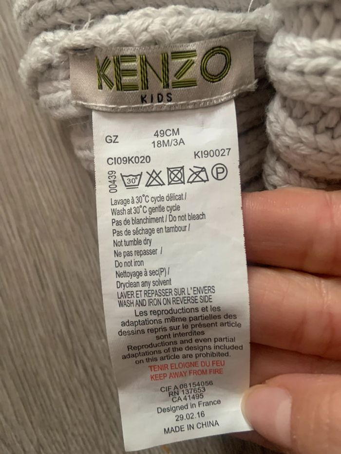 Bonnet laine Kenzo garçon fille - photo numéro 2