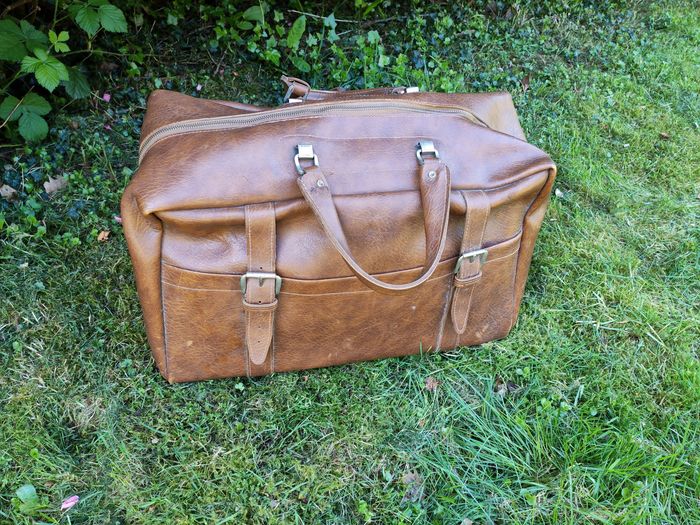 Sac de voyage marron ancien - photo numéro 1