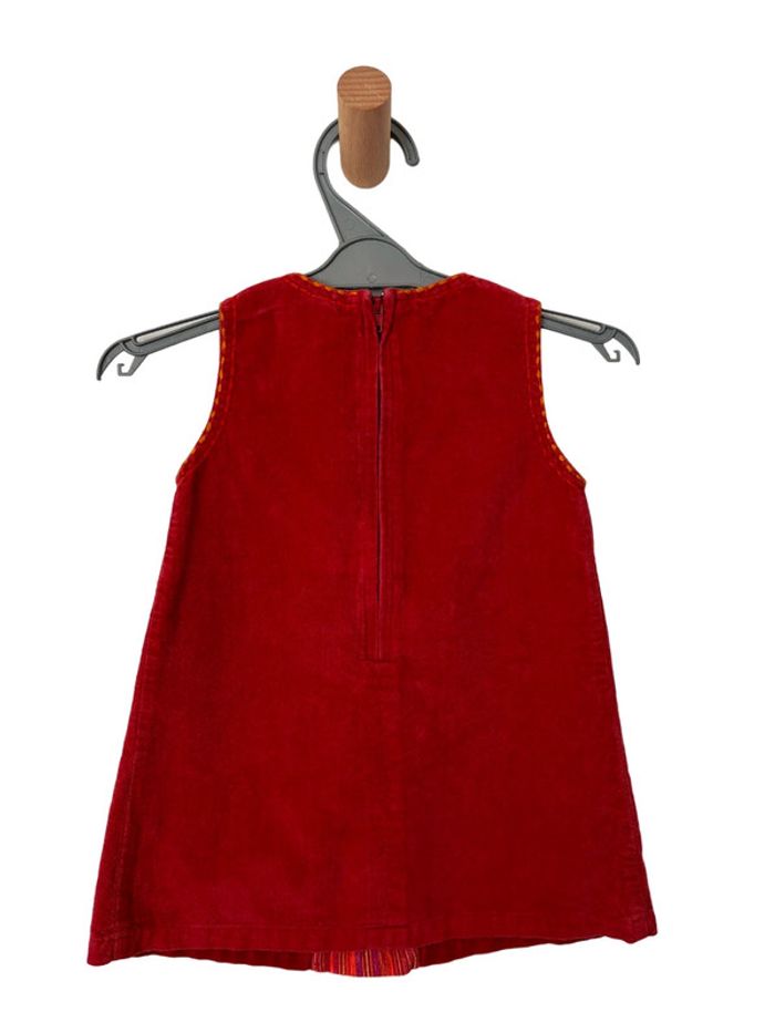 Robe sans manche en velours couleur rouille - Clopy Clopa 12 mois - photo numéro 4