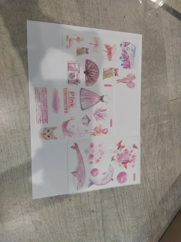 Lot de stickers tons rose (lot A)