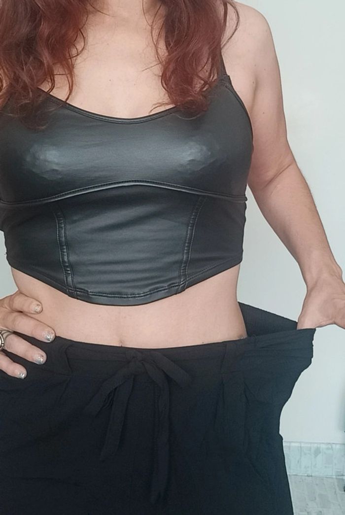 Pantalon fluide jambes larges noir taille 40 - photo numéro 7