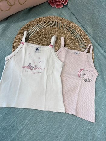 Lot 2 tricot de corps bretelles 3 ans