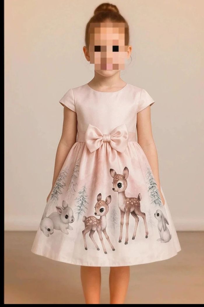 Magnifique robe de princesse animaux de la forêt neuve 6 ans fille