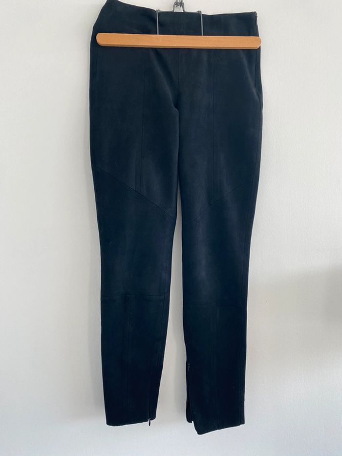 Pantalon zara suédine noir - photo numéro 5