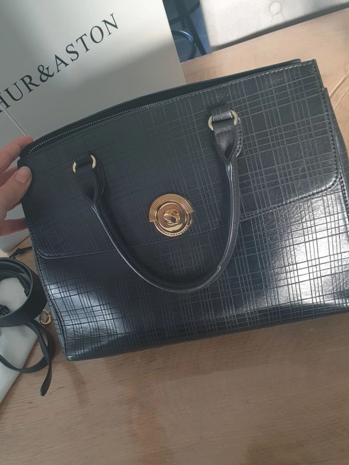 Sac à main noir cuir véritable Arthur et Aston - photo numéro 2