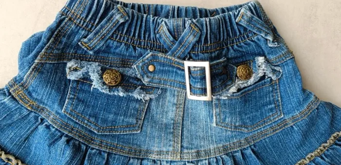 Jupe courte en jeans fille - 4 ans - photo numéro 5