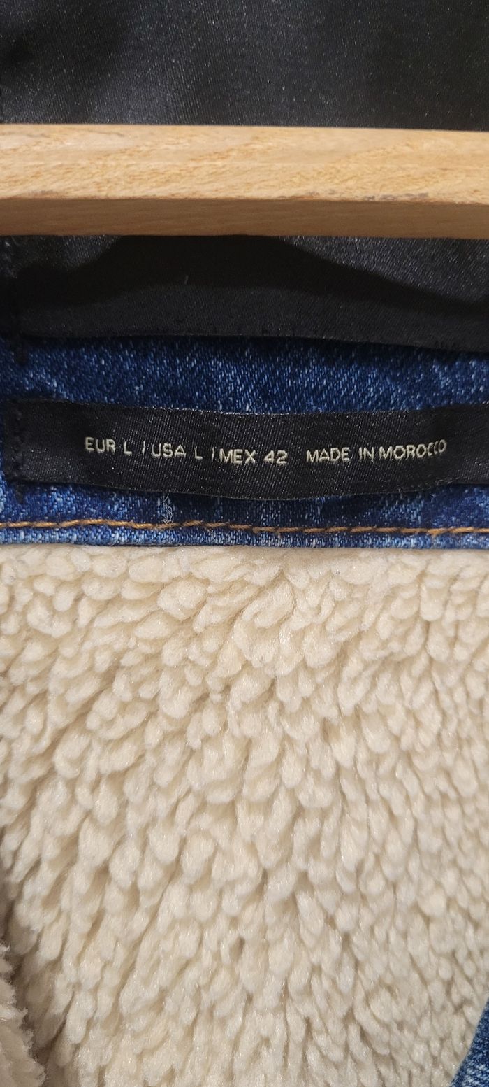 Veste en jeans fourrée Zara T L - photo numéro 4