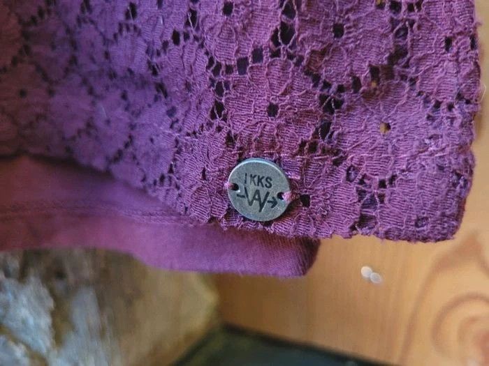 IKKS robe en dentelle bordeaux, XS 12/14 ans, sans manches - photo numéro 6