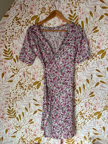 Robe cache cœur fleuris fait main
