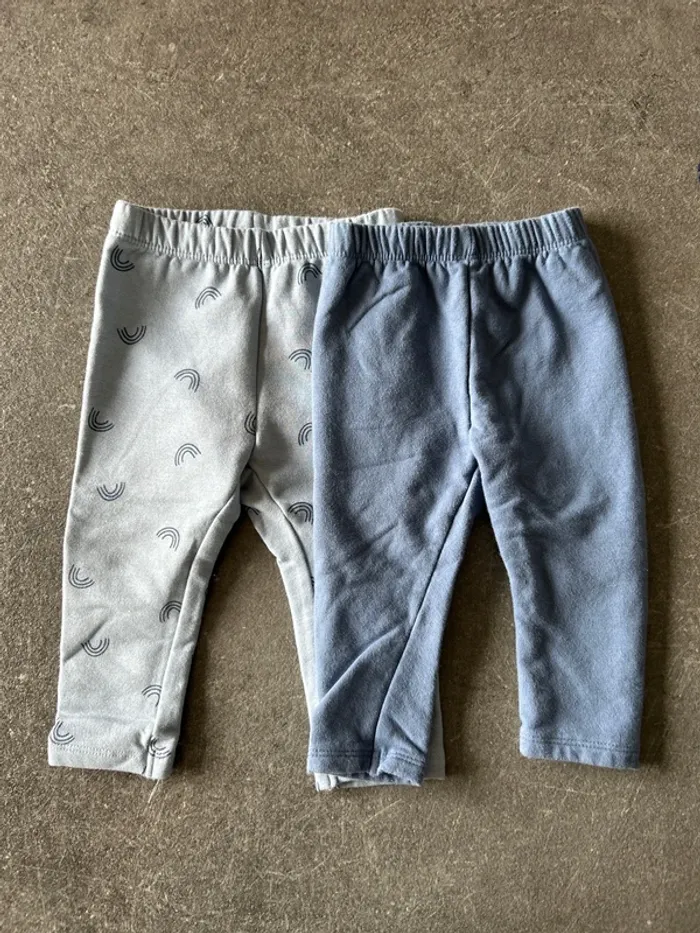 Lot de 2 leggings hiver 9 mois