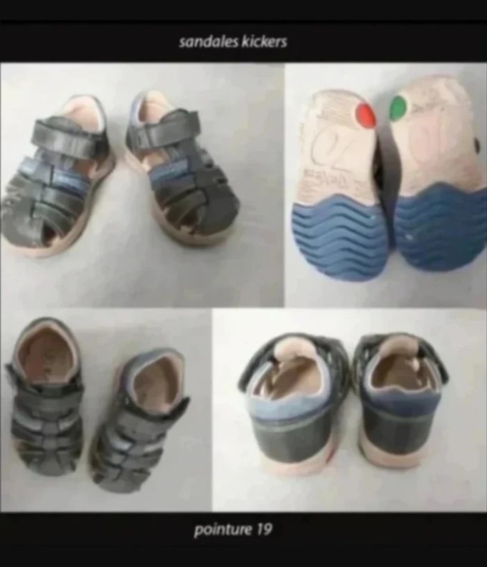 sandales été platiback cuir pointure 19 Très bon état Kickers