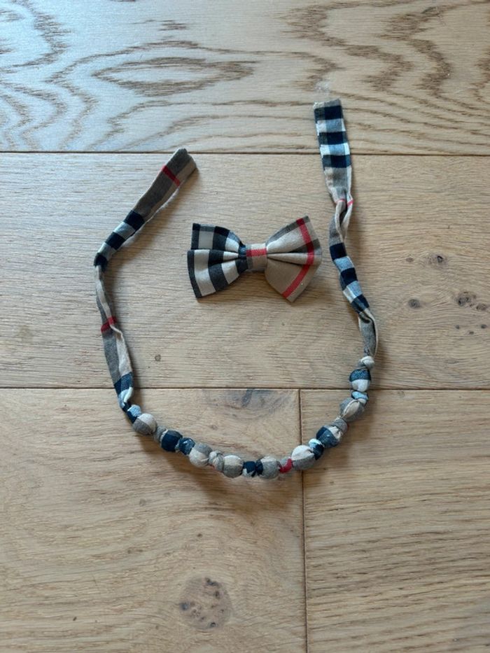 Bracelet et barette tissu Burberry fabrication artisanale