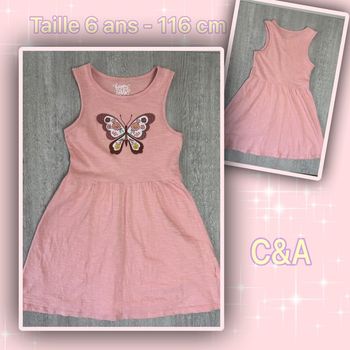 Robe été taille 6 ans 116 cm rose clair