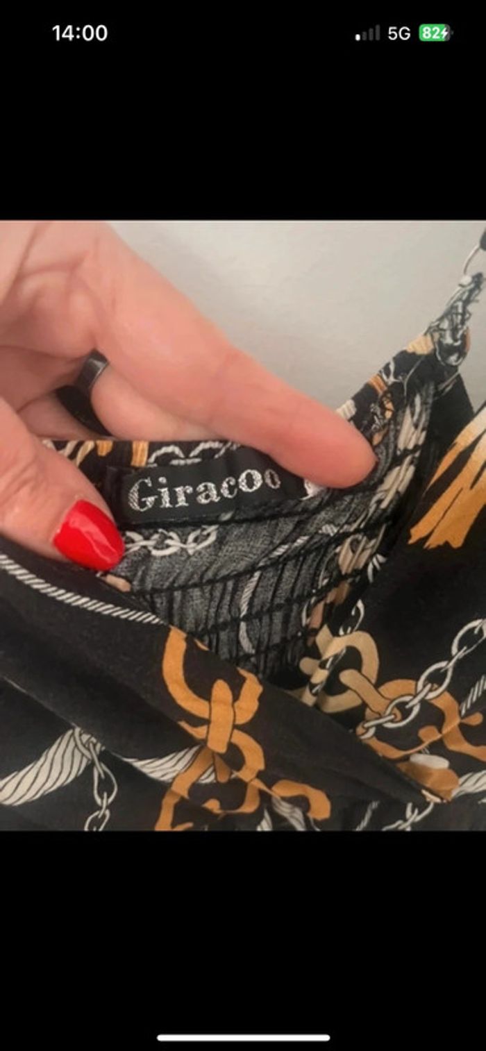 Robe noire bretelles réglables motif chaînes dorées taille M/L - photo numéro 5