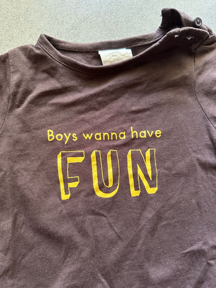 Haut marron manches longues Taille 6 mois - photo numéro 2