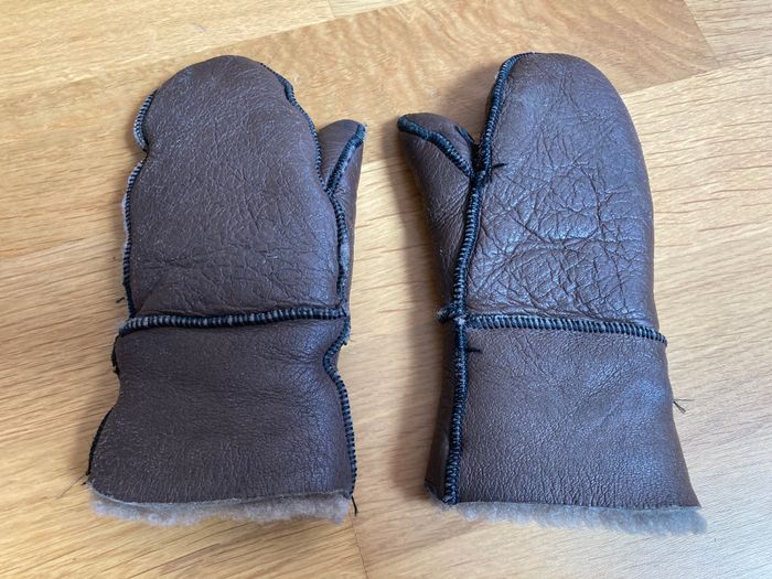 Moufles enfant en cuir et fourrées - photo numéro 3