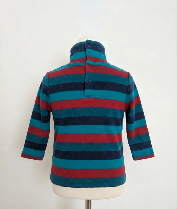 Sous-pull Col Roulé DPAM - 6 Mois (68 cm) - Rayé & Motif Boxing - photo numéro 2