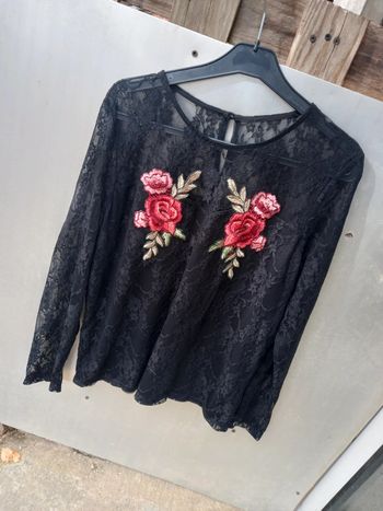 Blouse voilage dentelle