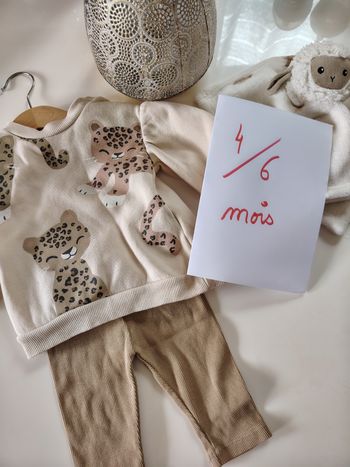 Ensemble léopard 4-6 mois