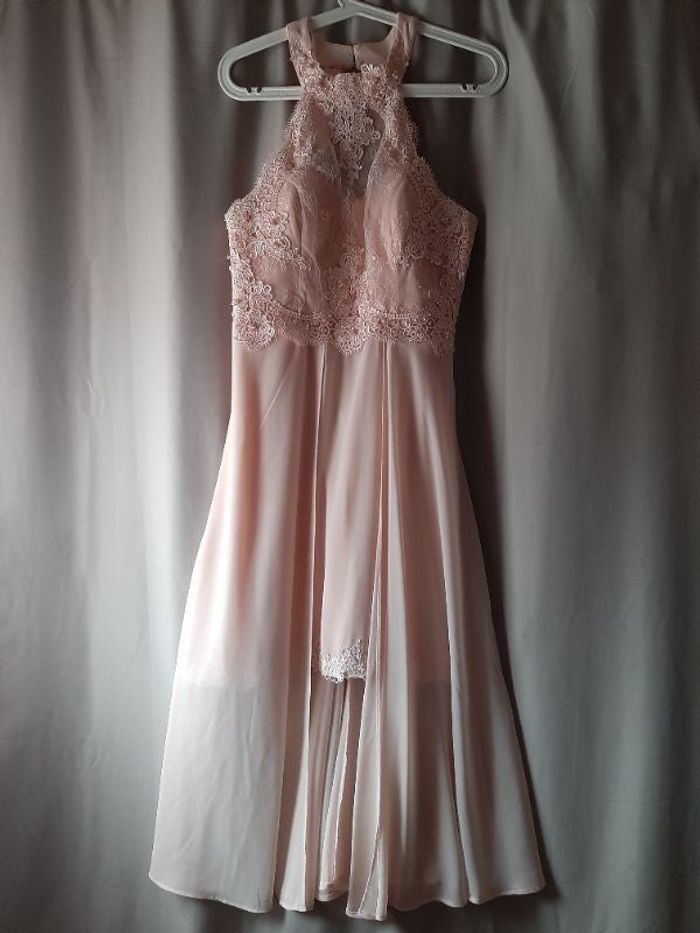 Robe fête cérémonie en dentelle et perle flower by charm's Paris