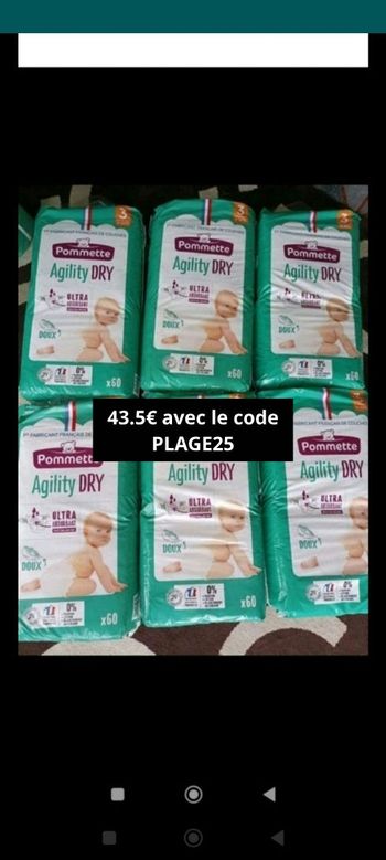 Lot couches pommette taille 3