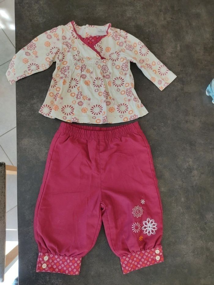 Ensemble bébé fille 6mois. T-shirt + pantalon