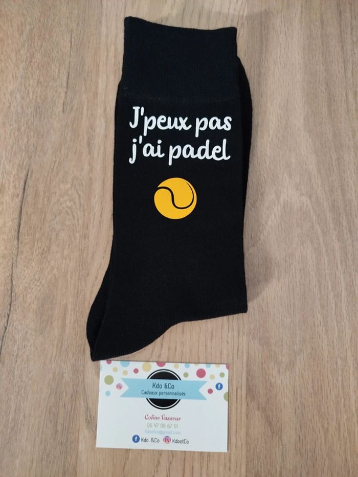 Chaussettes noires Jpeux pas j'ai padel 43 46