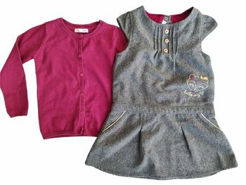 3 ans ensemble robe hivers Gémo et gilet dpam