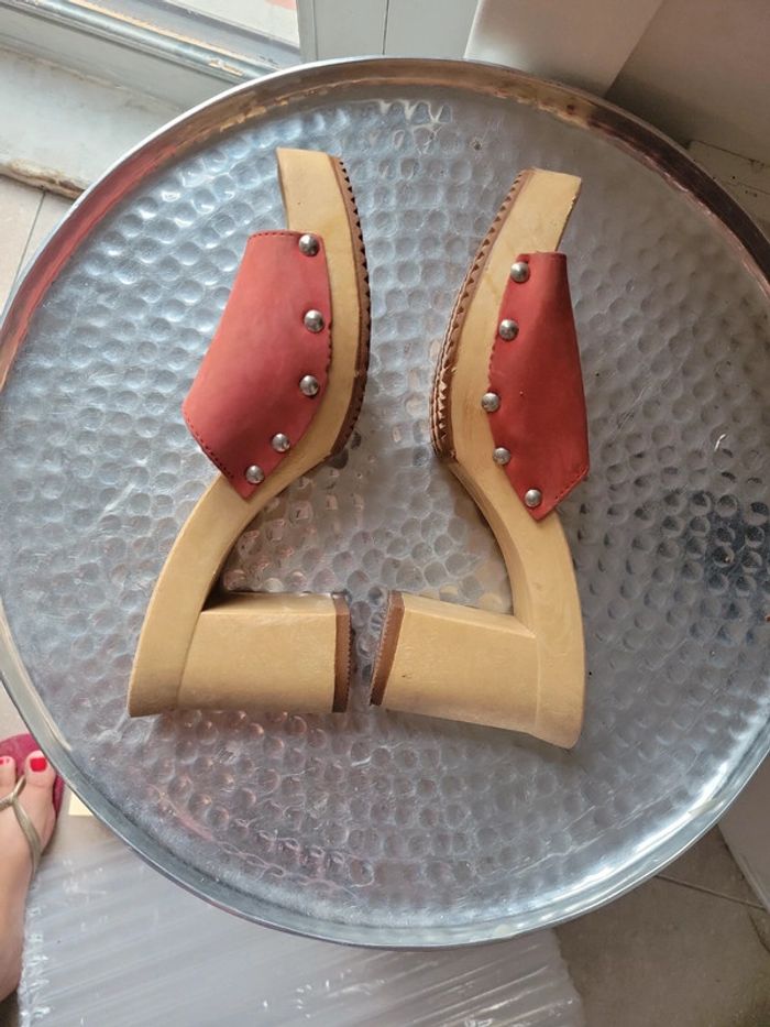 Mules talon imitation bois - photo numéro 2
