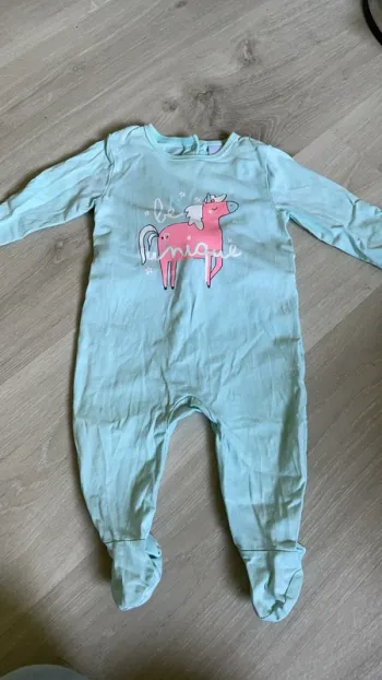 Pyjama été en coton motif licorne