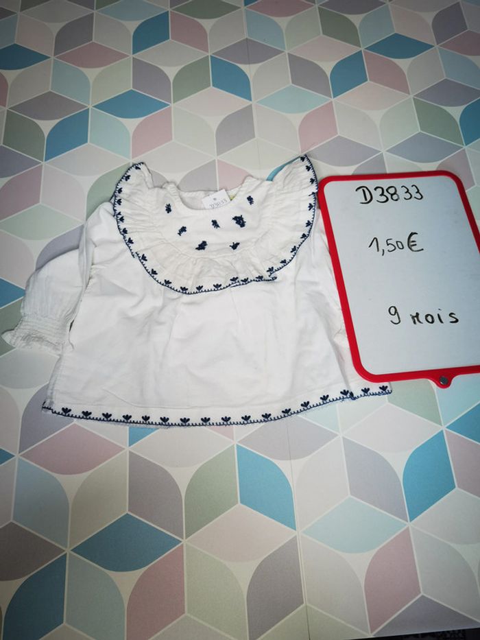 D3833 - blouse fille 9 mois - photo numéro 3