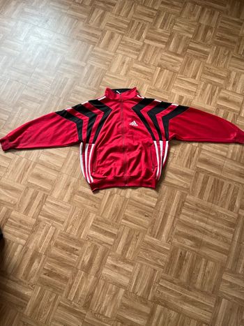 Sweat jacket zippé rouge vintage 80’s Adidas