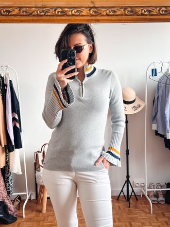 Pull Tommy Hilfiger gris taille 38