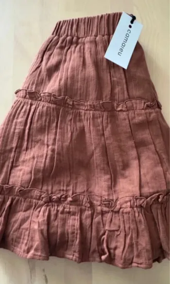 Jupe gase de coton marron camaïeu 36