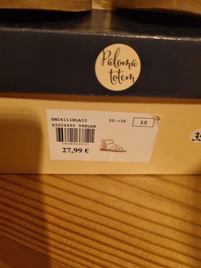 Sandales fille blanche taille 35 - photo numéro 3